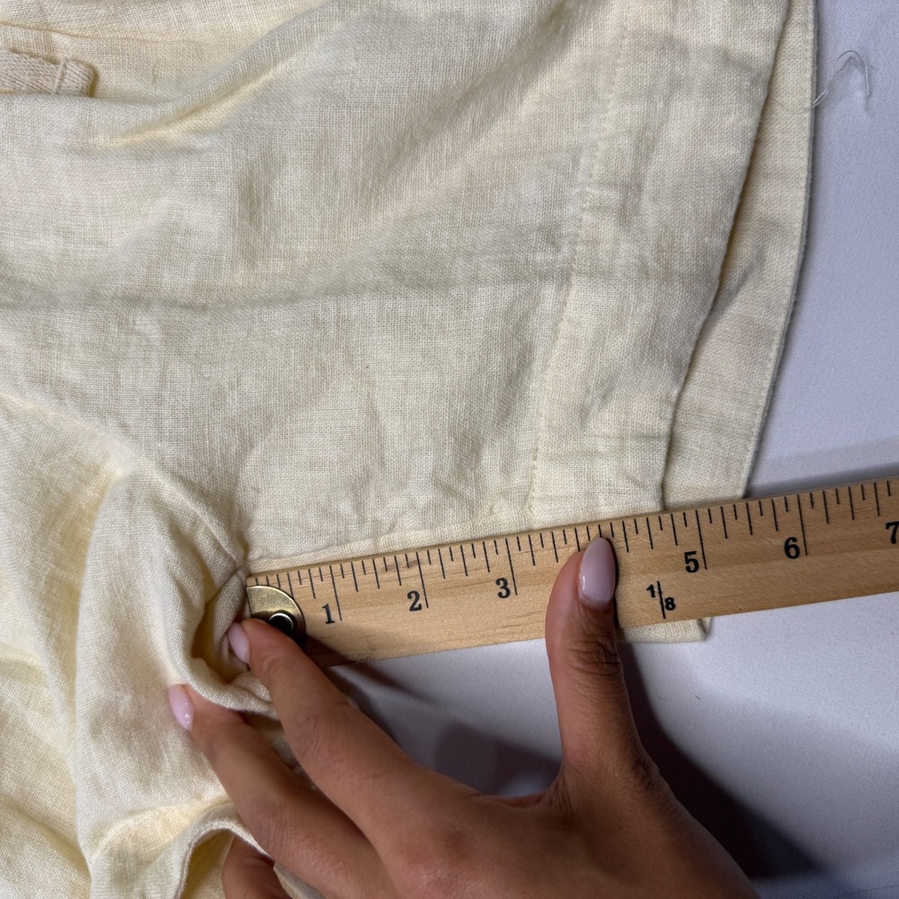 Nwt Free People Yellow Linen Blend Pleated Drawstring Shorts Relaxed Fit XS TP - Picture 4 of 8
